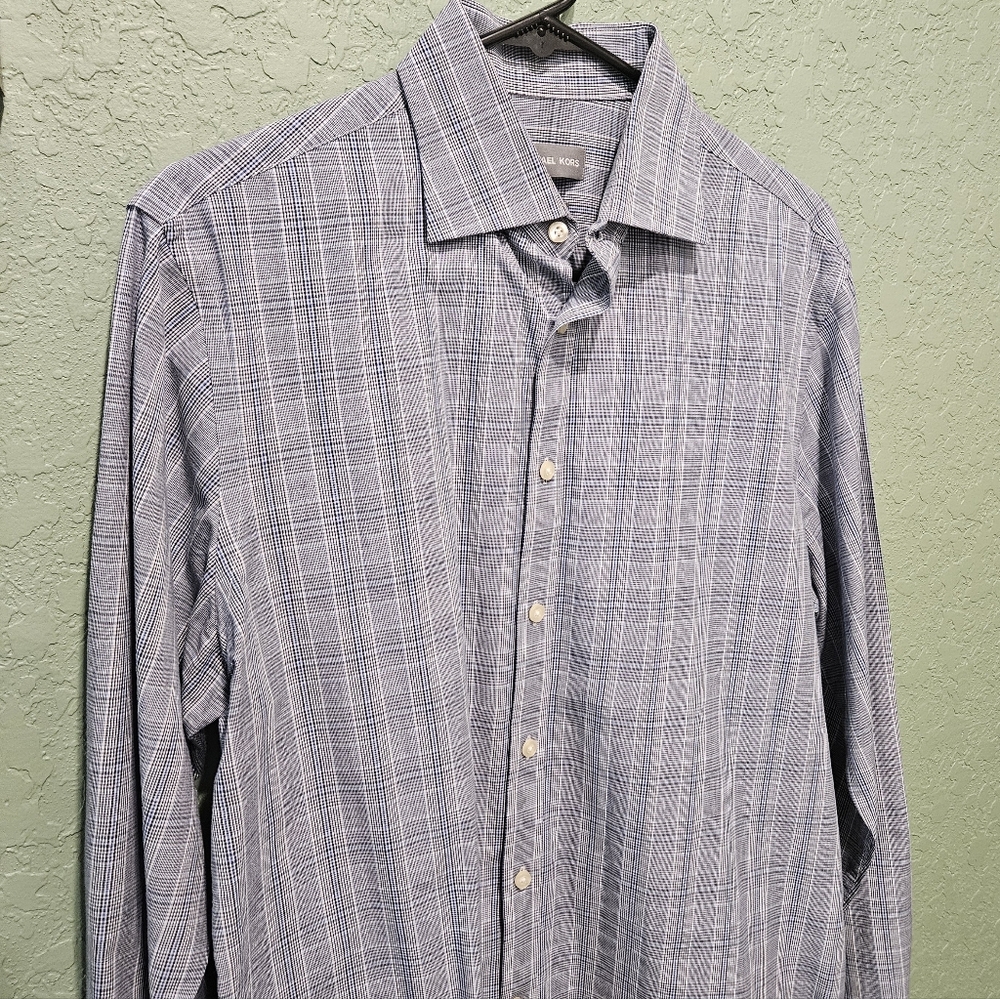 Mens Michael Kors Slim Fit LS Collared Shirt Size Medium 34/35